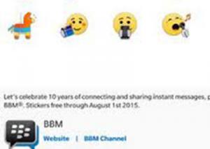 BBM تحتفل بعيد ميلادها العاشر وتوفر مجموعة من الملصقات المجانية