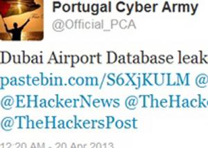 اختراق موقع مطار دبي وتسريب حسابات بريدية وكلمات المرور لها 
